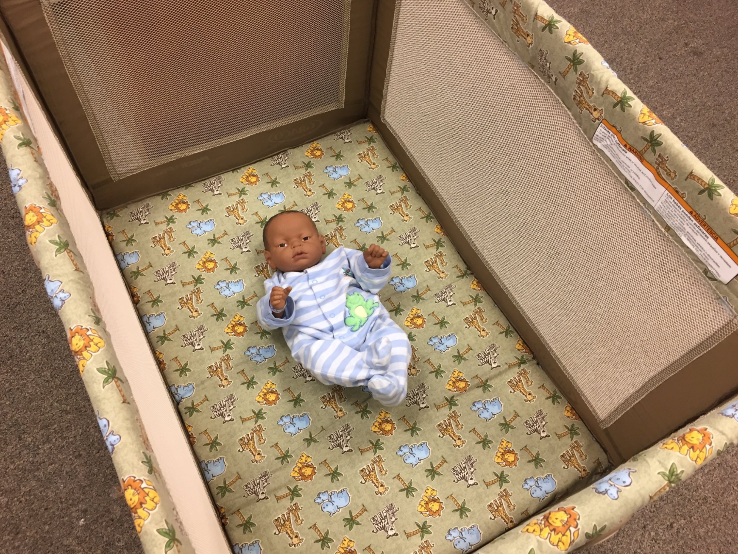 Baltimore City Health Department Example of ABCs Safe Sleep Crib